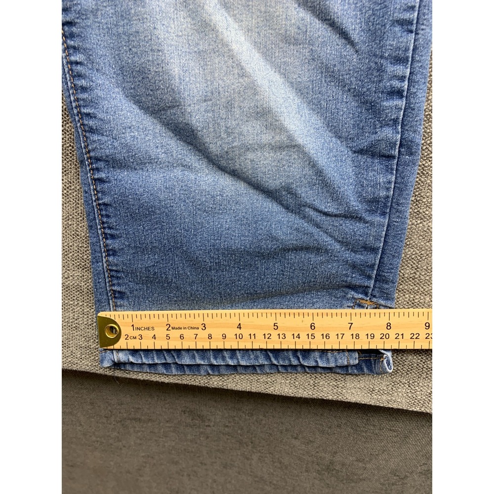 Simply Emma Capri Jeans Womens 20W Blue Denim Faded Cotton Stretch High Waisted - Picture 8 of 16